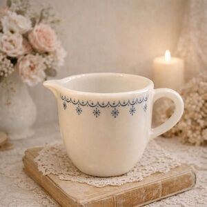 Pyrex Corning Snowflake‎ Blue Pitcher Creamer